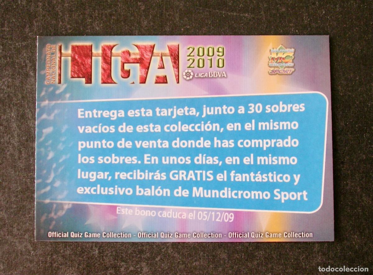 Fu&szlig;ball-Sticker: TARJETA PREMIADA BAL&Oacute;N / COLOR AZUL /CADUCIDAD 05-12-09 /GAME COLLECTION 2009 2010 09 10 /MUNDICROMO