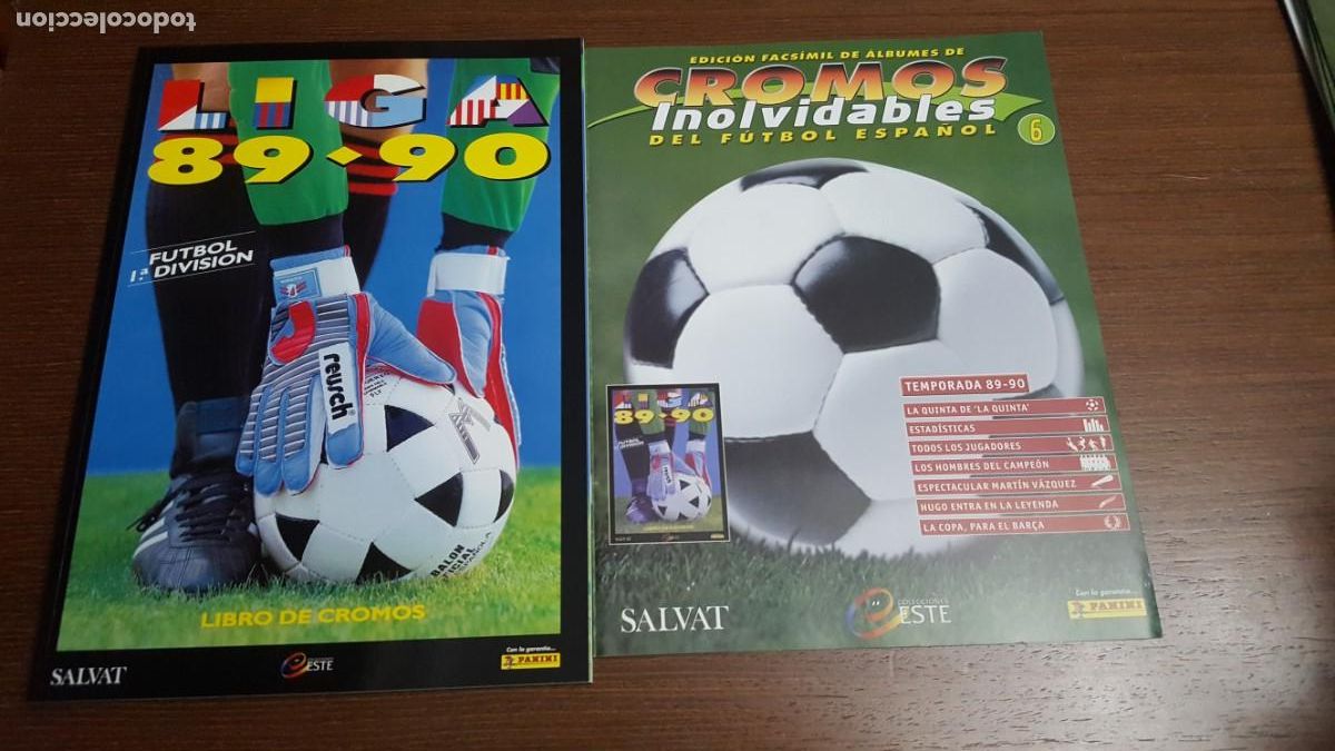 Cromos de f&uacute;tbol: ALBUM FACSIMIL LIGA 1989-1990 + FASCICULO-CROMOS INOLVIDABLES LIGA ESTE DE PANINI-EDITADO POR SALVAT