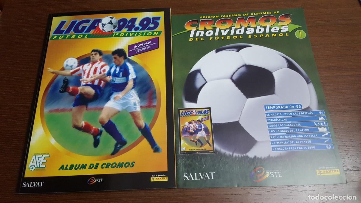 Cromos de f&uacute;tbol: ALBUM FACSIMIL LIGA 1994-1995 + FASCICULO-CROMOS INOLVIDABLES LIGA ESTE DE PANINI-EDITADO POR SALVAT
