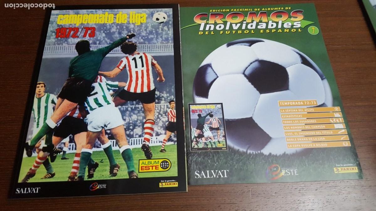 Cromos de f&uacute;tbol: ALBUM FACSIMIL LIGA 1972-1973 + FASCICULO-CROMOS INOLVIDABLES LIGA ESTE DE PANINI-EDITADO POR SALVAT
