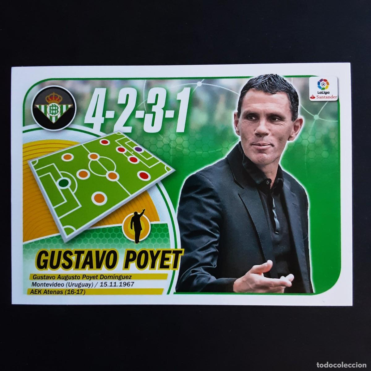 Cromos de f&uacute;tbol: CROMO LIGA 2016 2017 ESTE PANINI N&ordm;10 ENTRENADOR POYET-BETIS LOGO SANTANDER NUNCA PEGADO