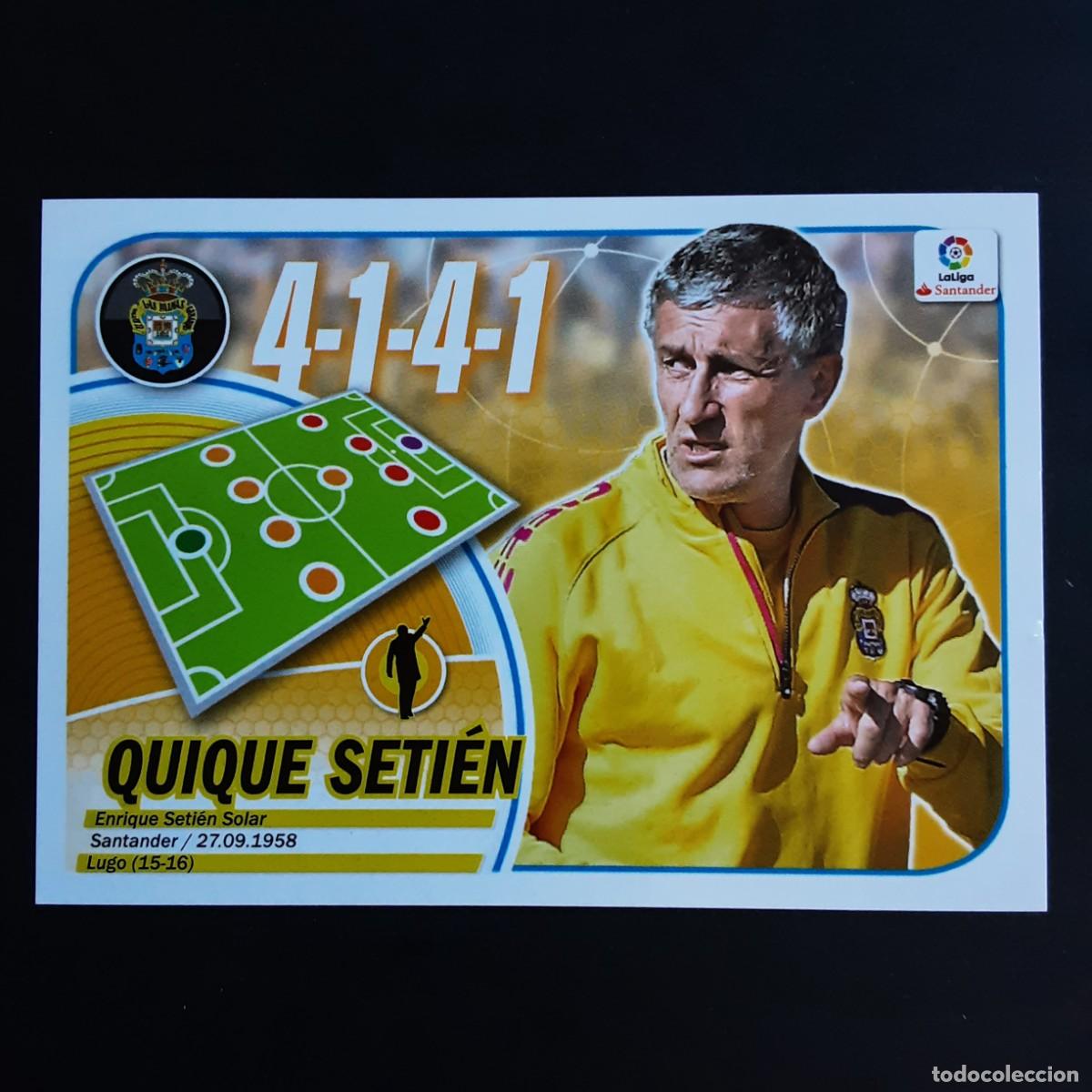 Cromos de F&uacute;tbol: CROMO LIGA 2016 2017 ESTE PANINI N&ordm;22 ENTRENADOR SETIEN-LAS PALMAS LOGO SANTANDER NUNCA PEGADO