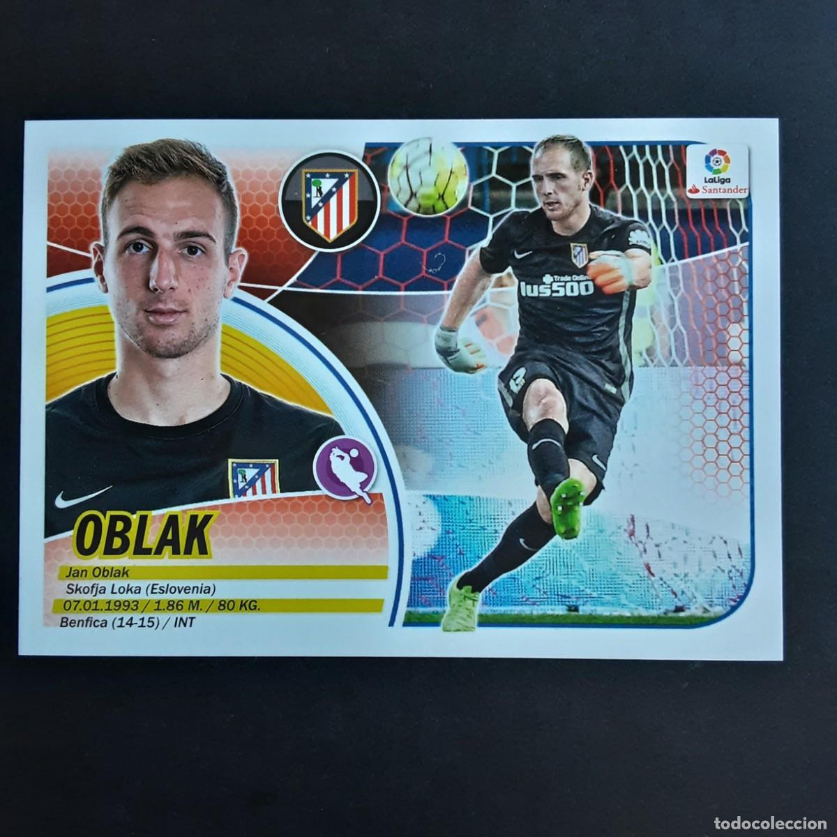 Cromos de f&uacute;tbol: CROMO LIGA 2016 2017 16 17 ESTE PANINI N&ordm;1 OBLAK-AT.MADRID LOGO SANTANDER NUNCA PEGADO