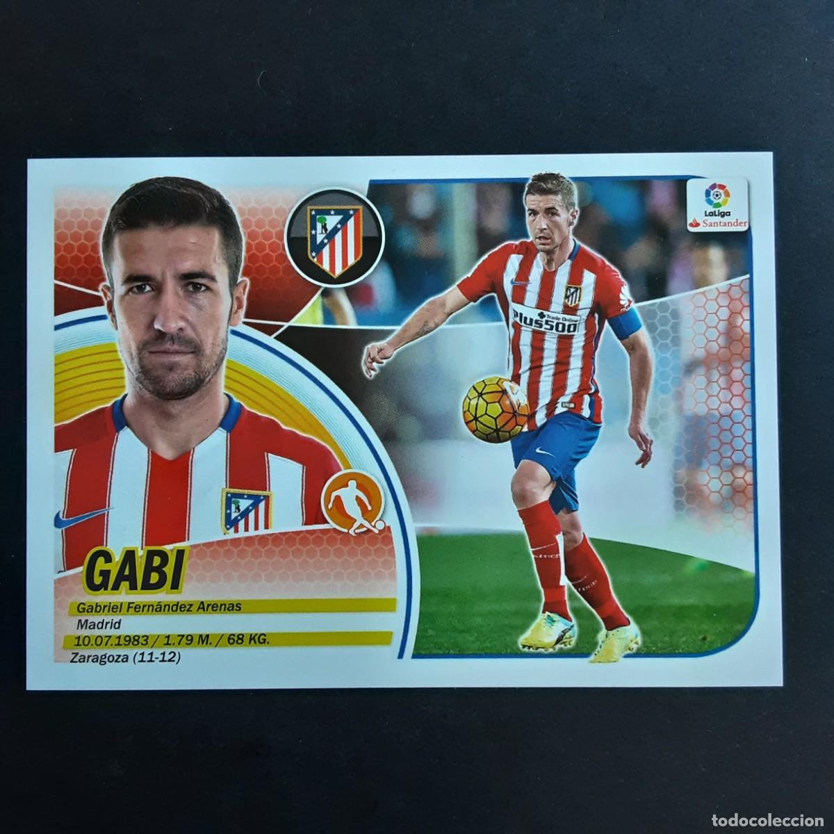 Cromos de f&uacute;tbol: CROMO LIGA 2016 2017 16 17 ESTE PANINI N&ordm;8 GABI-AT.MADRID LOGO SANTANDER NUNCA PEGADO