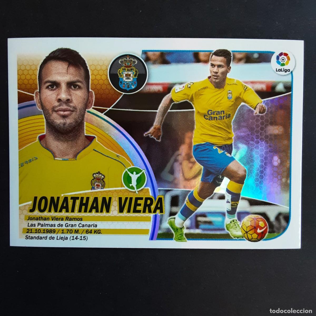 Cromos de F&uacute;tbol: CROMO LIGA 2016 2017 ESTE PANINI N&ordm;15 JONATHAN VIERA-LAS PALMAS LOGO SANTANDER NUNCA PEGADO