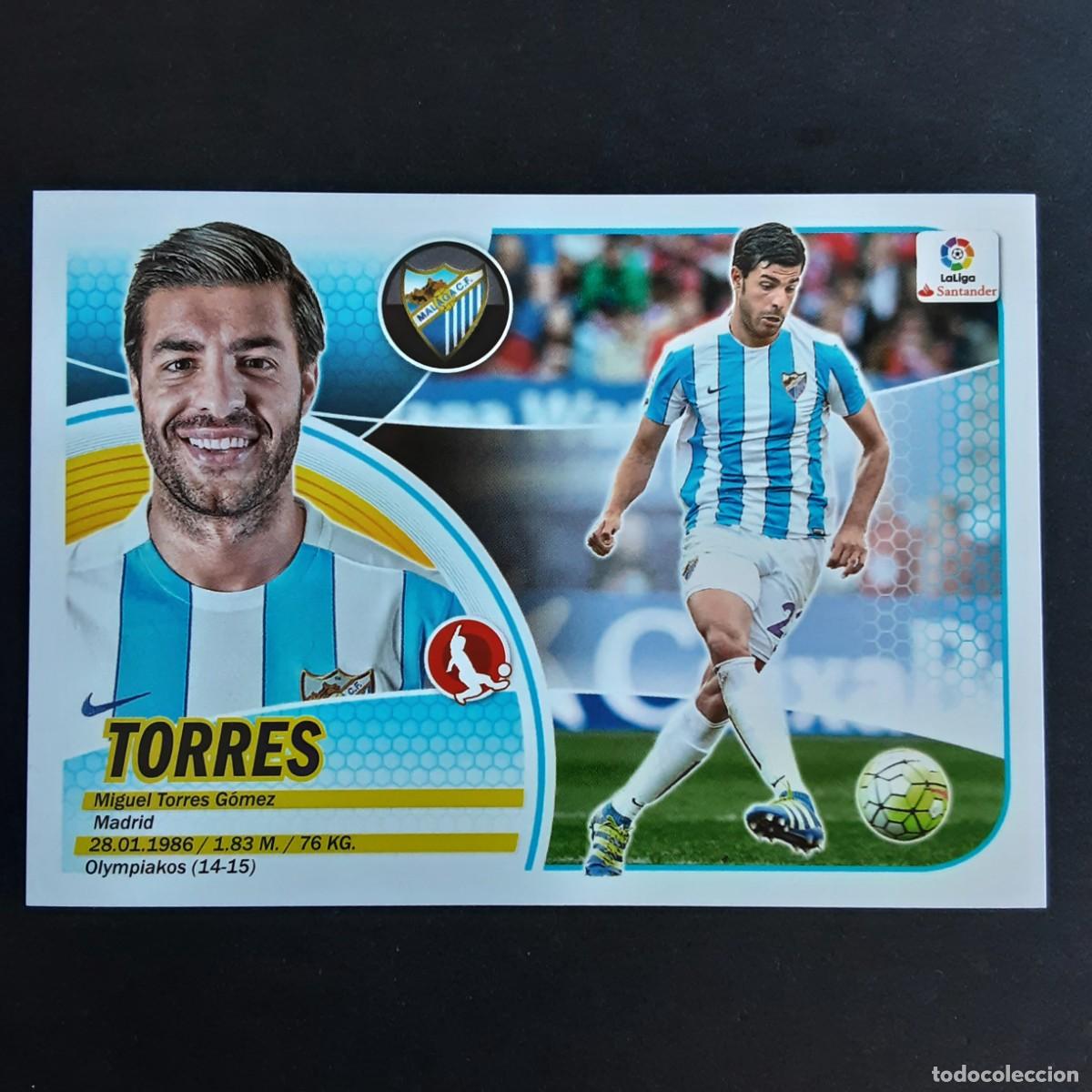 Figurine di Calcio: CROMO LIGA 2016 2017 ESTE PANINI N&ordm;7A TORRES-MALAGA LOGO SANTANDER NUNCA PEGADO