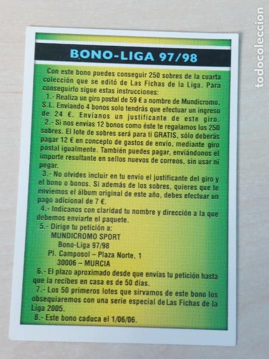 Cromos de F&uacute;tbol: BONO LIGA 97 98 - LAS FICHAS DE LA LIGA 2006 - MUNDICROMO -