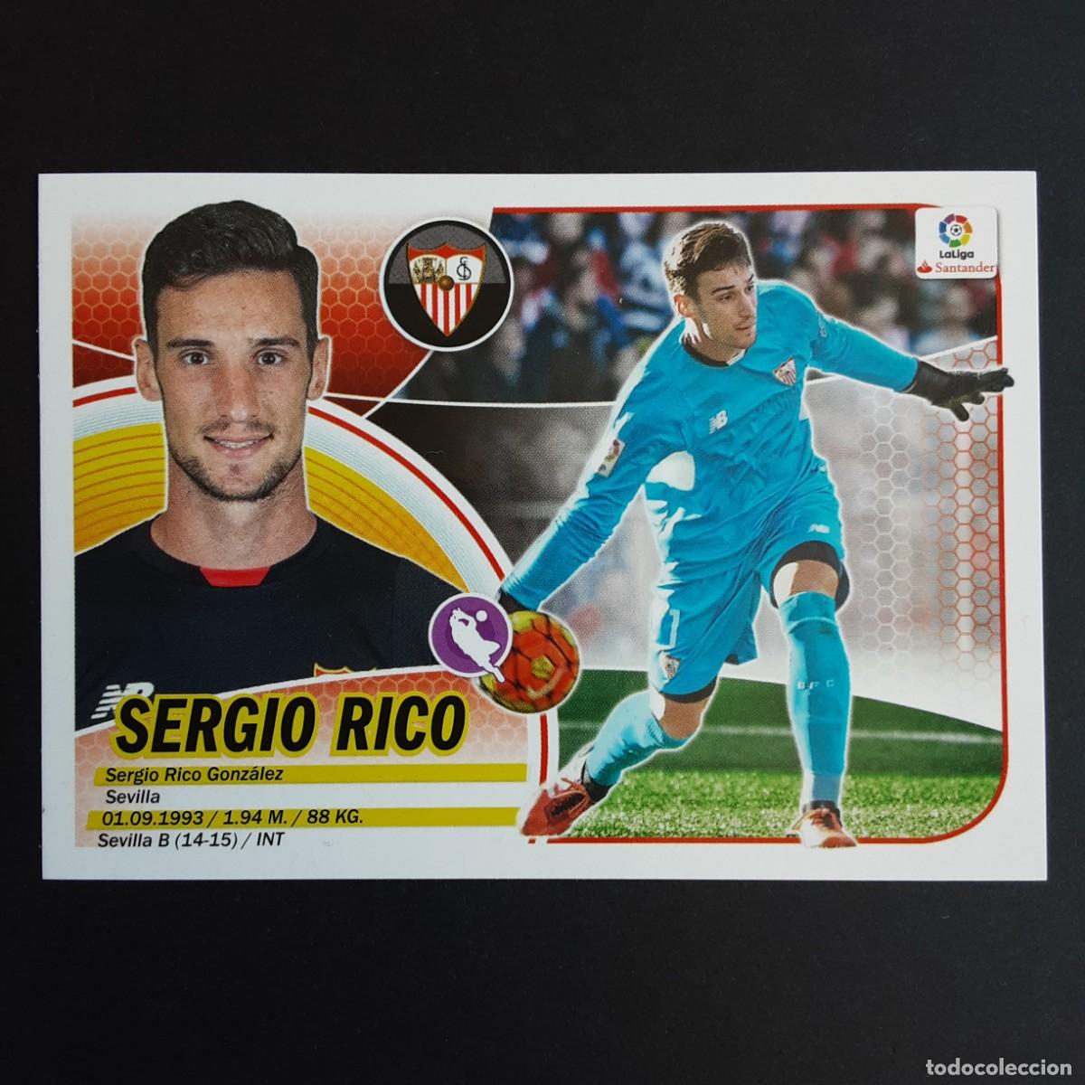 Cromos de f&uacute;tbol: CROMO LIGA 2016 2017 ESTE PANINI N&ordm;1 SERGIO RICO-SEVILLA LOGO SANTANDER NUNCA PEGADO