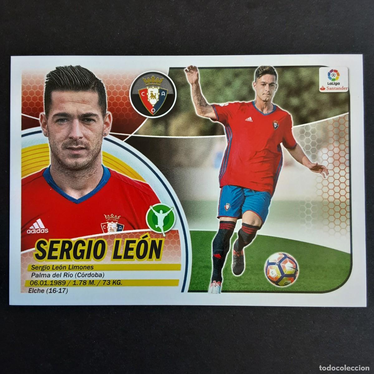 Cromos de f&uacute;tbol: CROMO LIGA 2016 2017 ESTE PANINI FICHAJES N&ordm;55 SERGIO LEON-OSASUNA LOGO SANTANDER NUNCA PEGADO