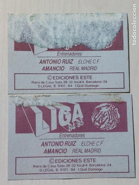 Cromos de f&uacute;tbol: EDICIONES ESTE 84 85 DOBLE VERSION AMANCIO CROMO RECUPERADO - Foto 2