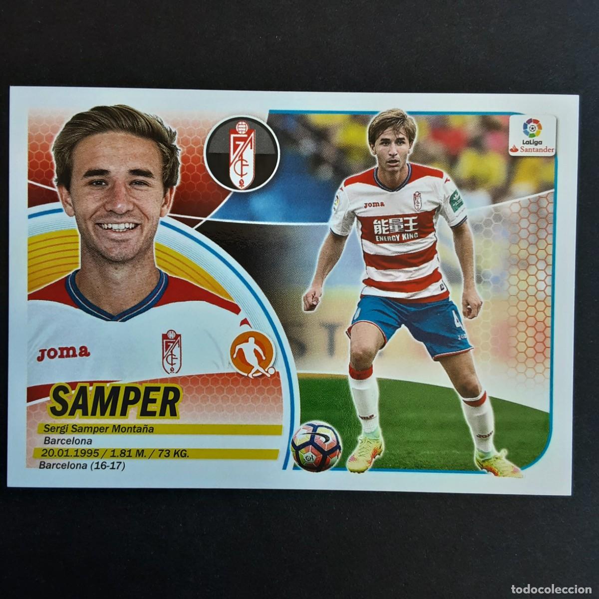 Cromos de F&uacute;tbol: CROMO LIGA 2016 2017 ESTE PANINI N&ordm;9 BIS SAMPER-GRANADA LOGO SANTANDER NUNCA PEGADO