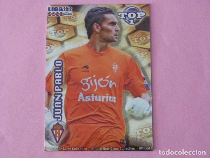 Cromos de F&uacute;tbol: TRADING CARD FUTBOL JUAN PABLO SPORTING GIJON BRILLO DORADO LISO 545 TOP MUNDICROMO 2011-2012/11-12