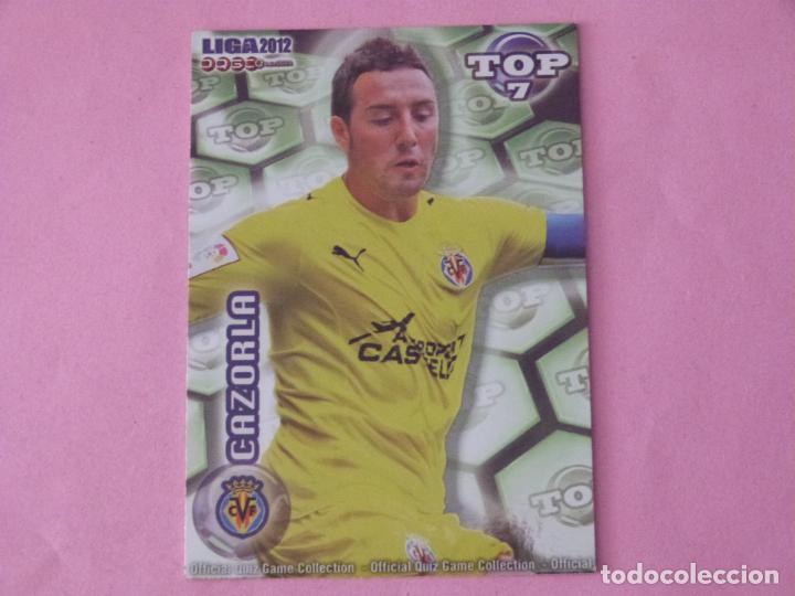 Cromos de Futebol: TRADING CARD FUTBOL CAZORLA VILLARREAL BRILLO VERDE LISO BAJA N&ordm; 597 TOP MUNDICROMO 2011-2012/11-12