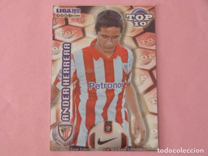 Cromos de F&uacute;tbol: TRADING CARD FUTBOL ANDER HERRERA ATH BILBAO BRILLO ROJO LISO N&ordm; 617 TOP MUNDICROMO 2011-2012/11-12