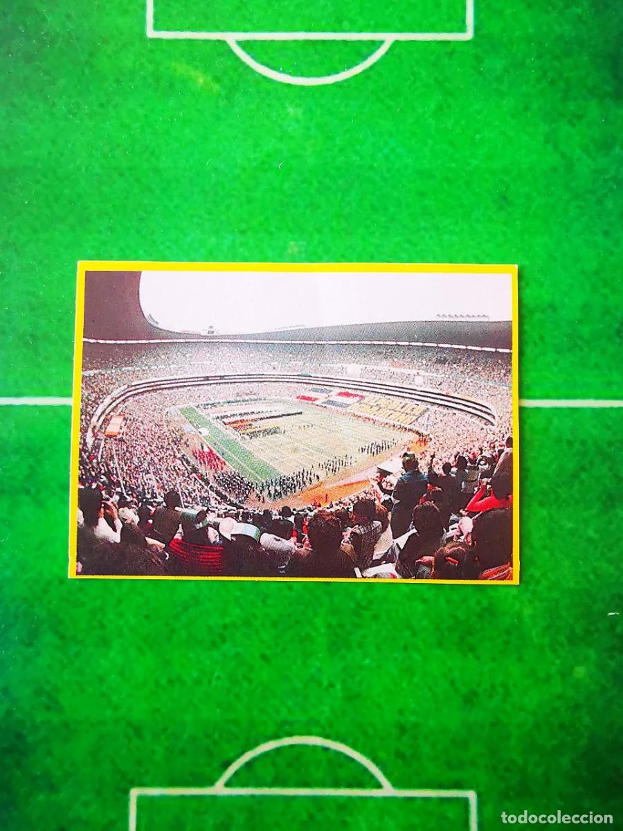 Cromos de f&uacute;tbol: CROMO SIN PEGAR ALBUM DANONE MUNDIAL 1982 FUTBOL EN ACCION 74 MEXICO ESTADIO AZTECA