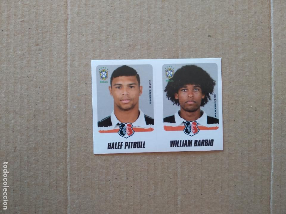 Cromos de f&uacute;tbol: 525 HALEF PITBULL WILLIAM BARBIO SANTA CRUZ CROMO FUTBOL PANINI LIGA BRASIL BRASILEIRO 2017
