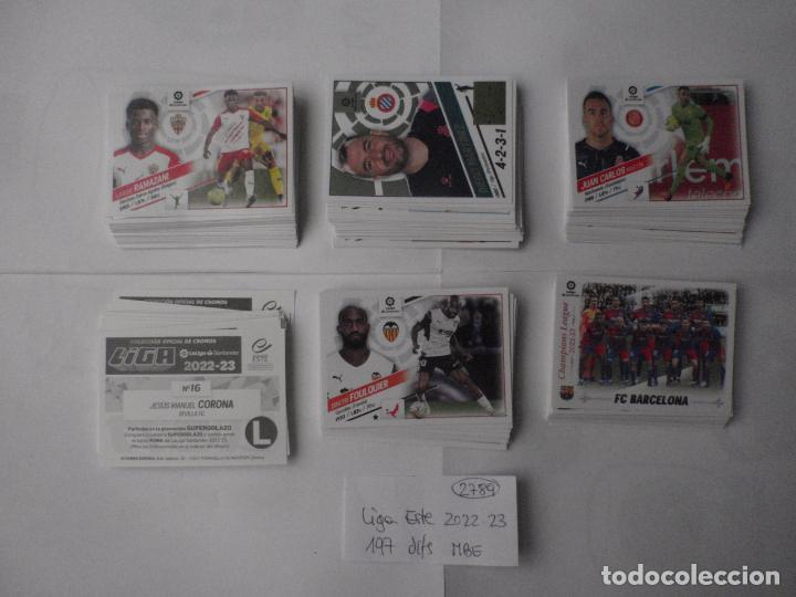 Cromos de f&uacute;tbol: Lote cromos f&uacute;tbol stickers 197 diferentes y sin pegar. Liga EDICIONES ESTE 2022 2023. Panini