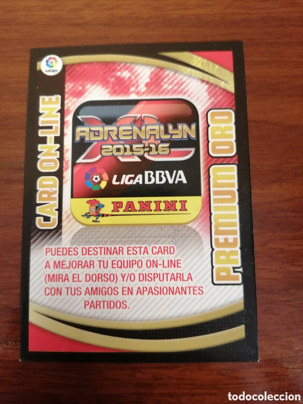 Cromos de F&uacute;tbol: Card On Line. Premium Oro. 20.000 Toques. Adrenalyn 2015 2016. Liga BBVA Espa&ntilde;a. Nueva.