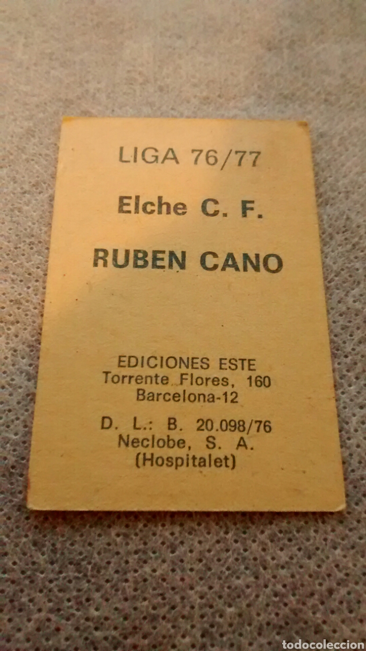 Cromos de f&uacute;tbol: RUBEN CANO EDICIONES ESTE 76 77 BAJA (A1) - Foto 2