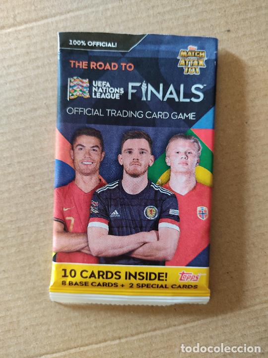 Cromos de F&uacute;tbol: SOBRE CROMOS VAC&Iacute;O ROAD TO UEFA NATIONS LEAGUE FINALS TOPPS MATCH ATTAX 101 HAALAND CR7 CRISTIANO