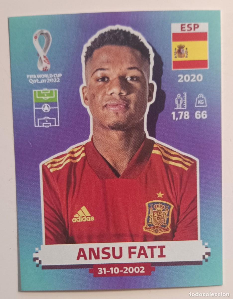 Cromos de f&uacute;tbol: ESP 17 ANSU FATI ESPA&Ntilde;A STICKER PANINI MUNDIAL 2022 WORLD CUP QATAR COPA MUNDO