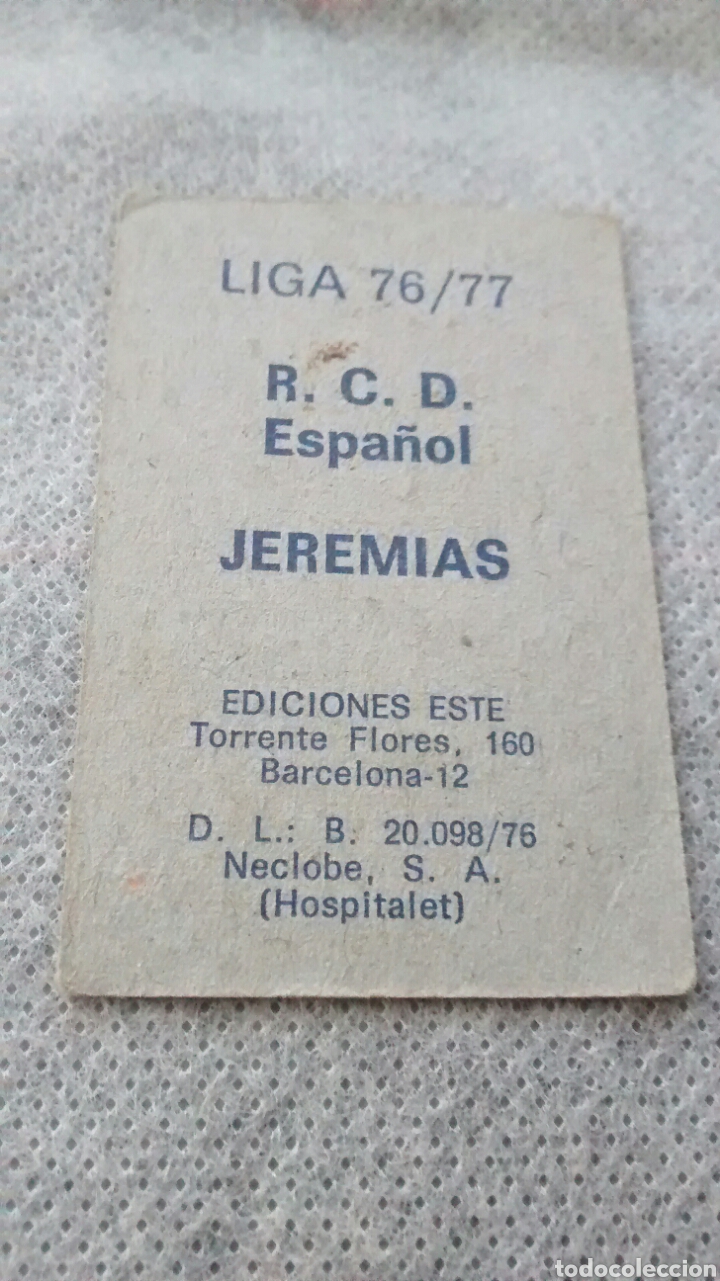 Cromos de f&uacute;tbol: JEREMIAS EDICIONES ESTE 76 77 - Foto 2