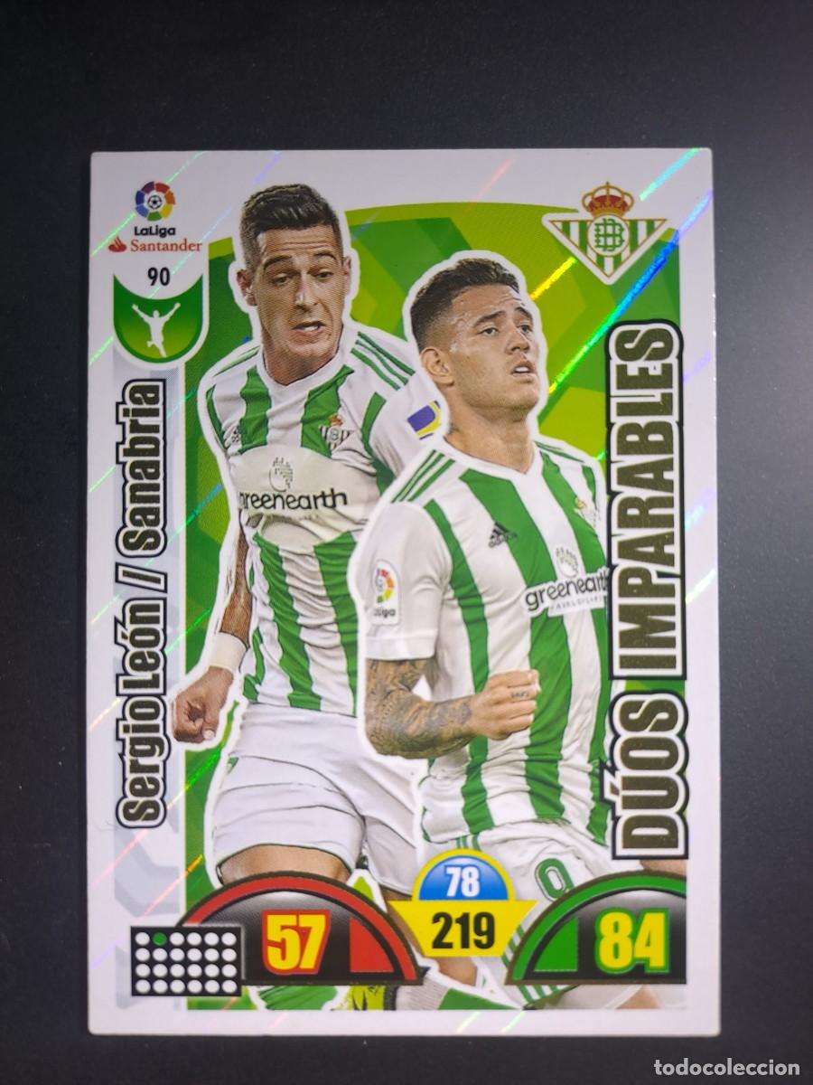 Fu&szlig;ball-Sticker: ADRENALYN XL SERGIO LEON SANABRIA 90 DUOS IMPARABLES BETIS CROMO LIGA 17 18 TEMP 2017 2018 PANINI
