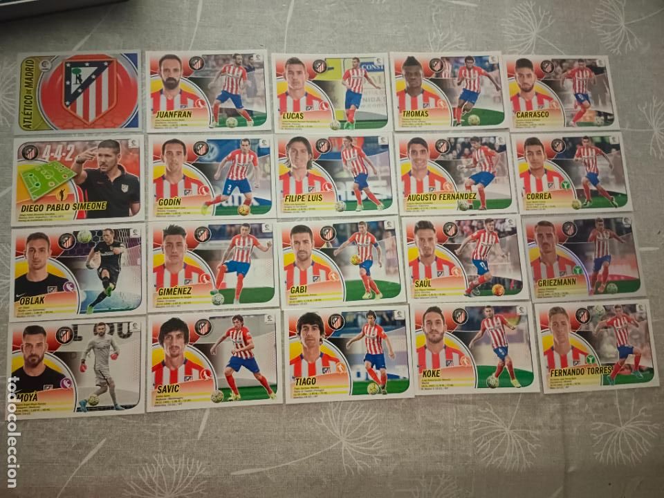 Figurine di Calcio: EDICIONES ESTE 2016 / 2017 16 17 ATLETICO DE MADRID 20 CROMOS EQUIPO LOGO SANTANDER TODO