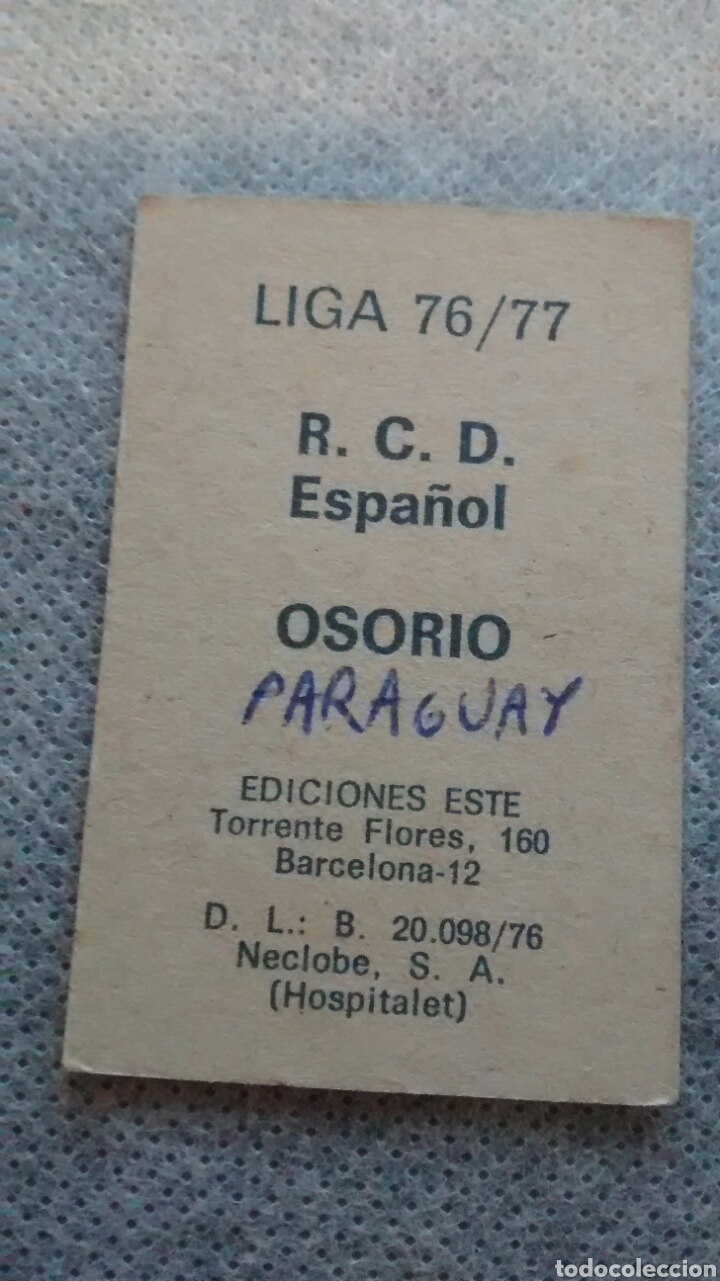 Cromos de f&uacute;tbol: OSORIO EDICIONES ESTE 76 77 - Foto 2