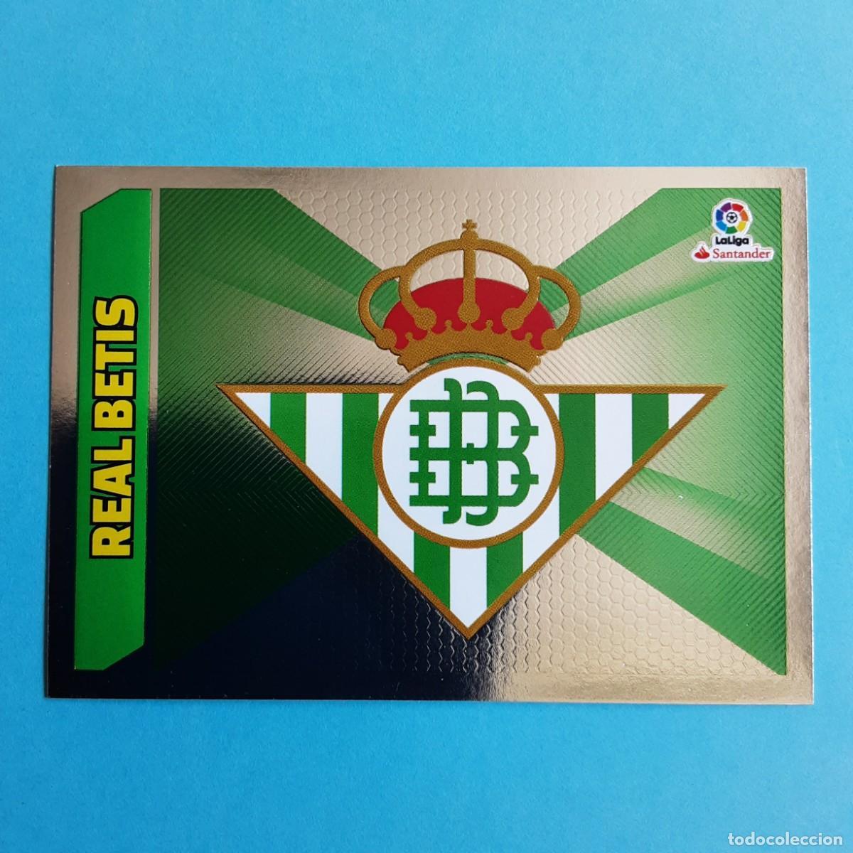 Figurine di Calcio: CROMO LIGA 2017 2018 17 18 COLECCIONES ESTE PANINI N&ordm;9 ESCUDO-BETIS NUNCA PEGADO