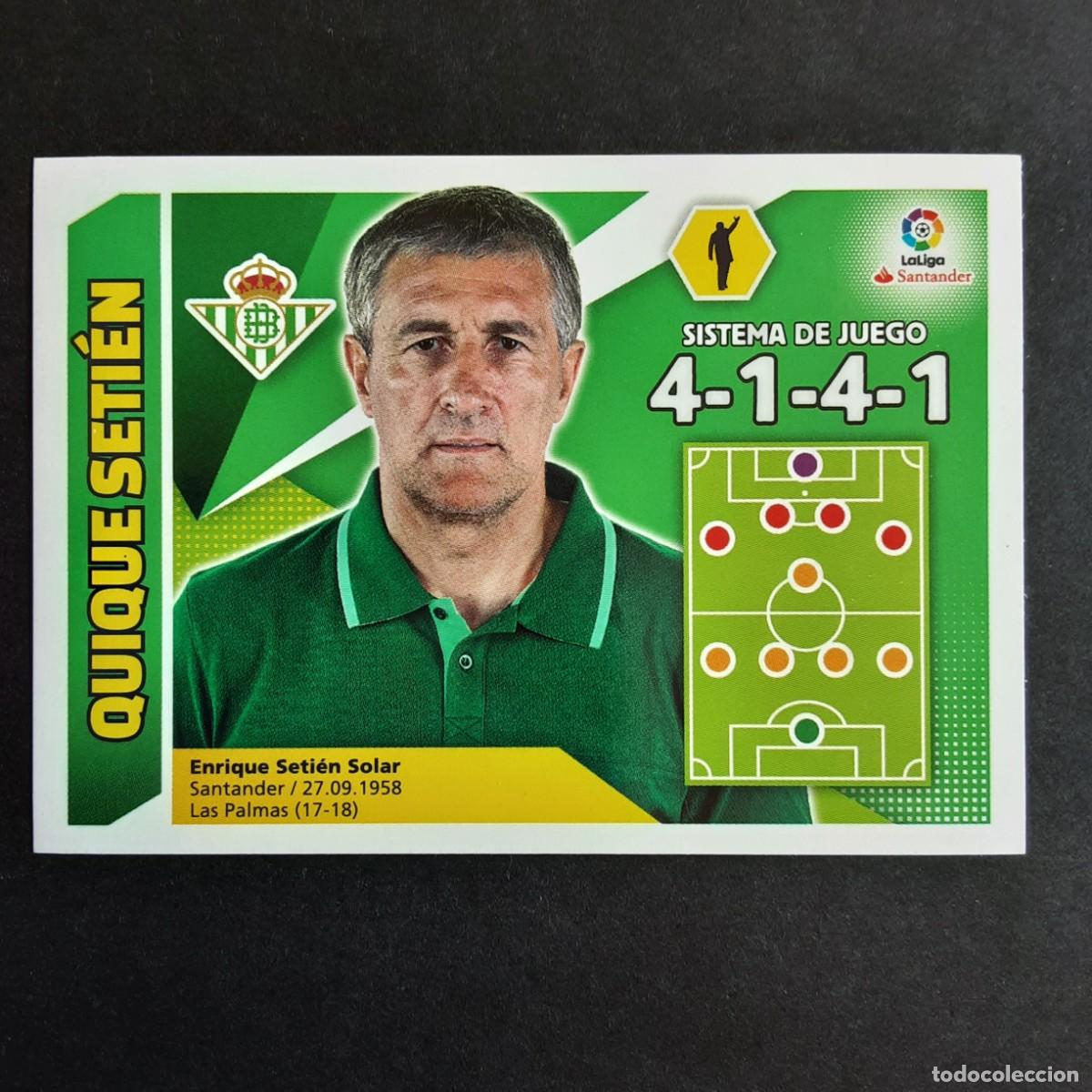 Cromos de F&uacute;tbol: CROMO LIGA 2017 2018 17 18 COLECCIONES ESTE PANINI N&ordm;10 ENTRENADOR SETIEN-BETIS NUNCA PEGADO