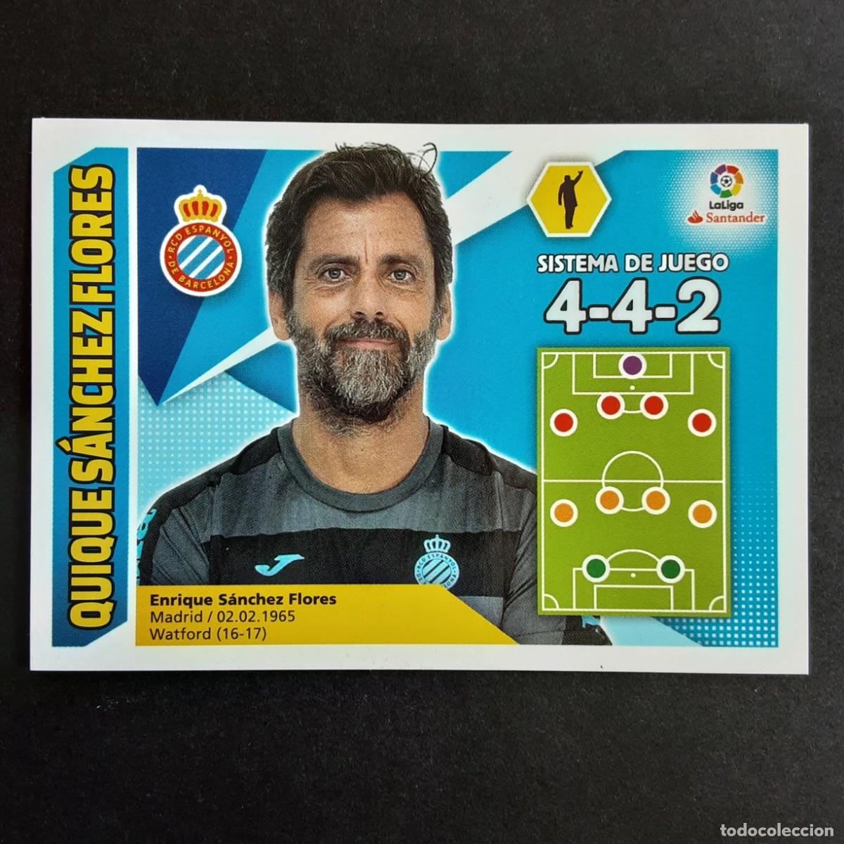 Cromos de Futebol: CROMO LIGA 2017 2018 17 18 COLECCIONES ESTE PANINI N&ordm;18 ENTRENADOR FLORES-ESPANYOL NUNCA PEGADO