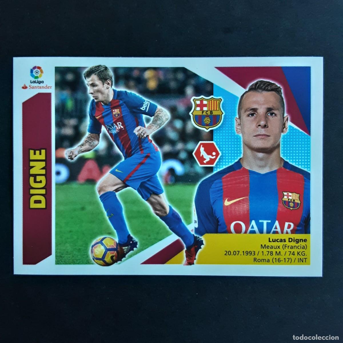 Cromos de f&uacute;tbol: CROMO LIGA 2017 2018 17 18 COLECCIONES ESTE PANINI N&ordm;7B DIGNE-BARCELONA NUNCA PEGADO