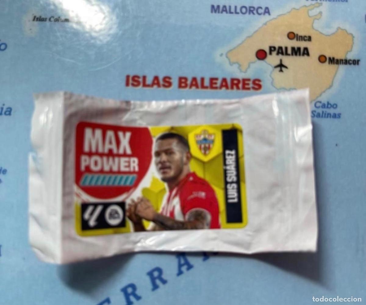 Football Stickers: Cromo chicle max power Luis Su&aacute;rez del Almer&iacute;a, liga este 23-24 2023-2024