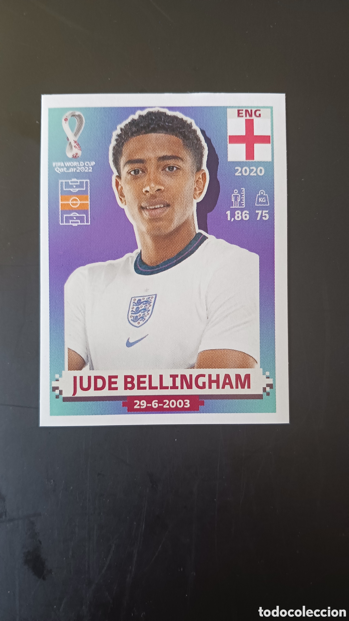Cromos de f&uacute;tbol: CROMO BELLINGHAM PARALELA BLANCA ENG11 MUNDIAL QATAR 2022 version USA