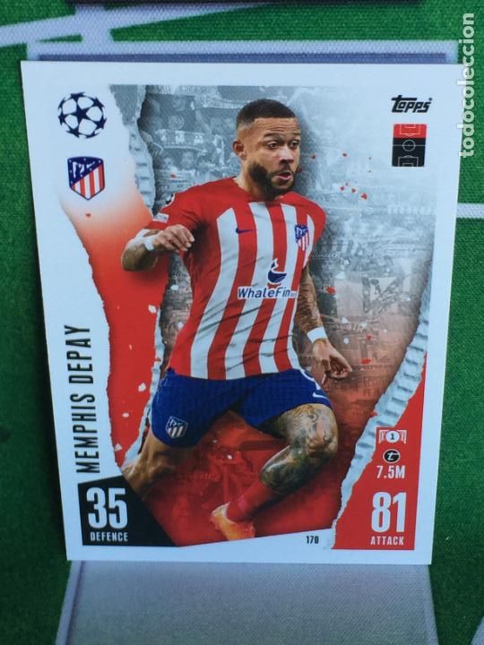 Fu&szlig;ball-Sticker: 170-. Memphis Depay Atl&eacute;tico de Madrid MATCH ATTAX CHAMPIONS LEAGUE 2023 2024