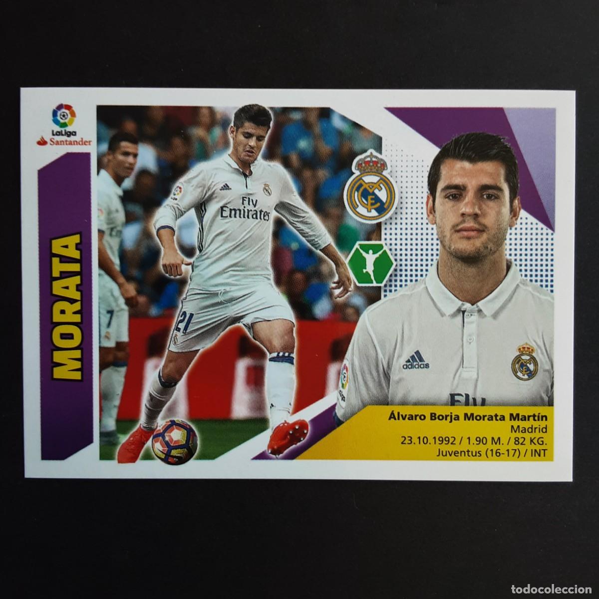 Cromos de f&uacute;tbol: CROMO LIGA 2017 2018 17 18 COLECCIONES ESTE PANINI N&ordm;14B MORATA-REAL MADRID NUNCA PEGADO