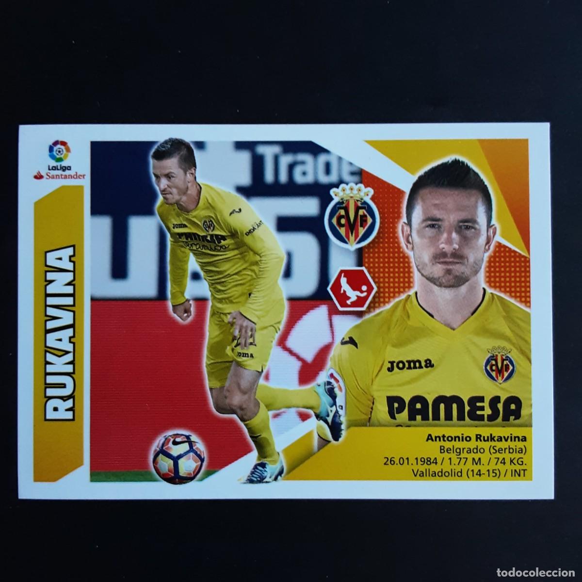 Cromos de f&uacute;tbol: CROMO LIGA 2017 2018 17 18 COLECCIONES ESTE PANINI N&ordm;6B RUKAVINA-VILLARREAL NUNCA PEGADO