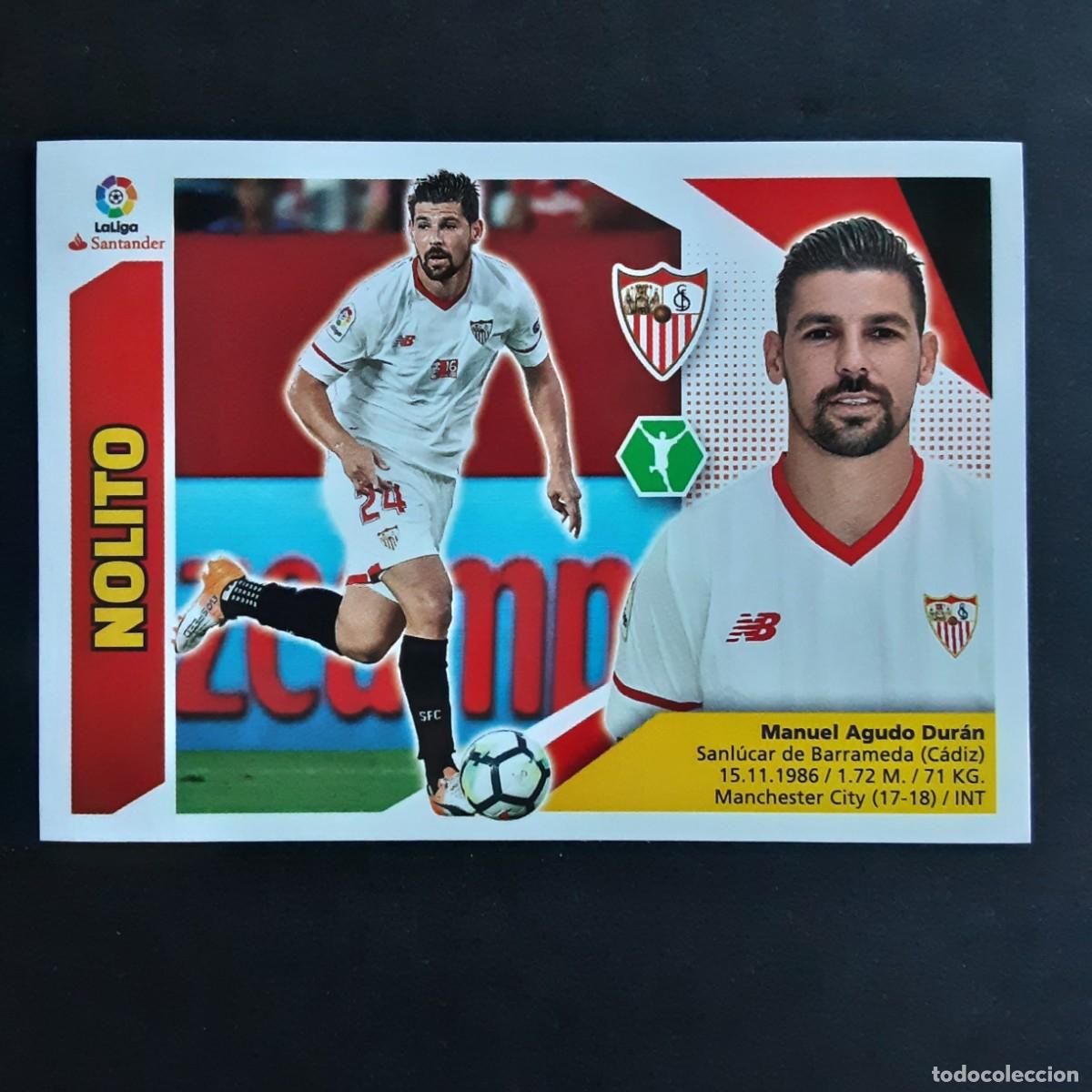 Cromos de F&uacute;tbol: CROMO LIGA 2017 2018 COLECCIONES ESTE PANINI FICHAJE N&ordm;28 NOLITO-SEVILLA NUNCA PEGADO