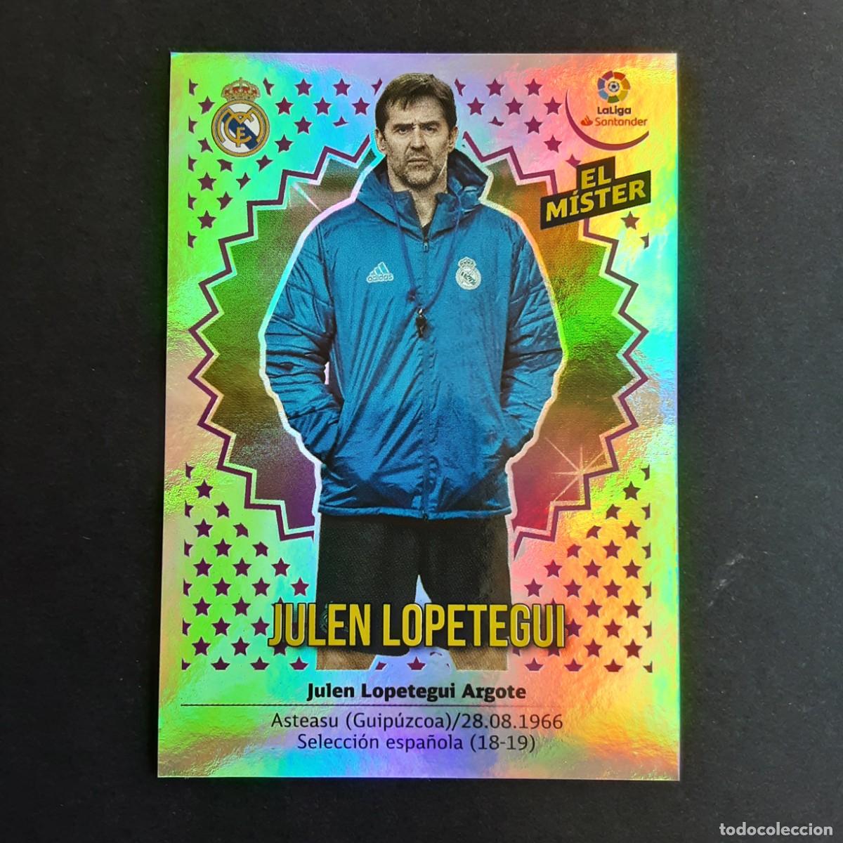 Figurine di Calcio: CROMO LIGA 2018 2019 18 19 COLECCIONES ESTE PANINI N&ordm;28 ENTRENADOR LOPETEGUI-R.MADRID NUNCA PEGADO