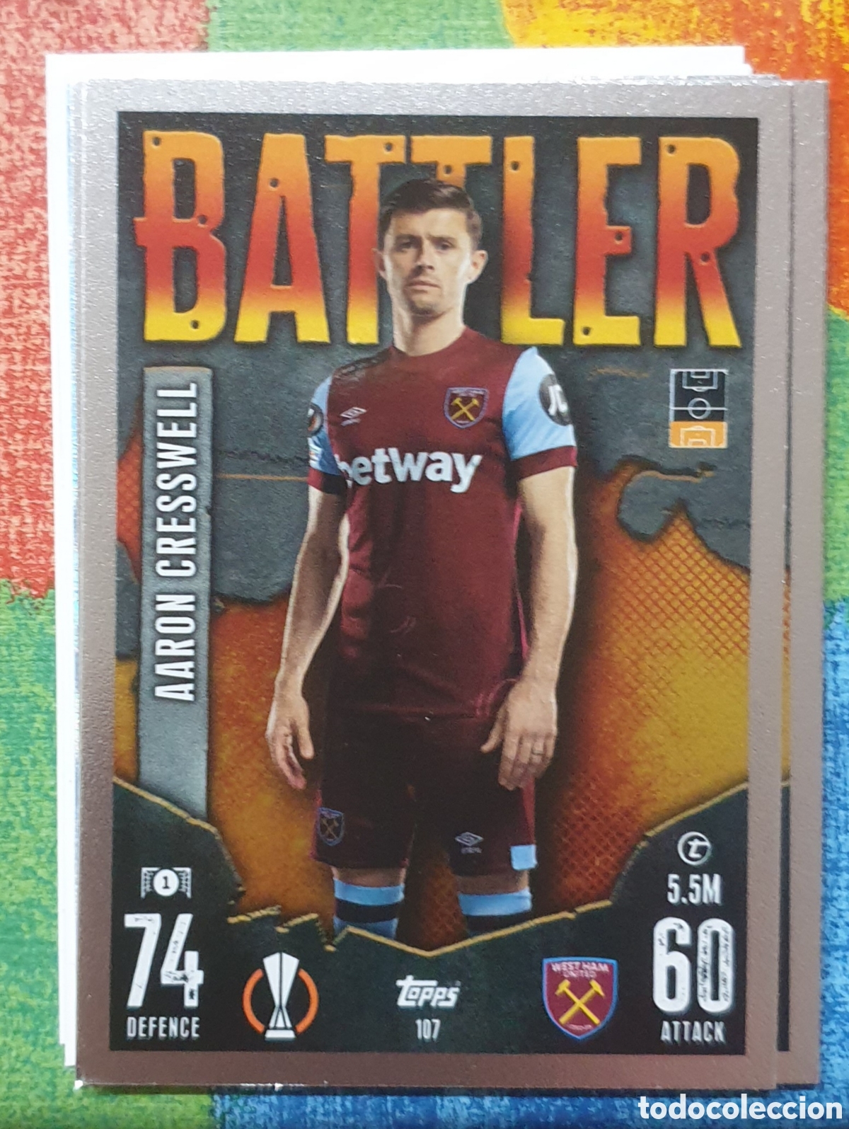 Fu&szlig;ball-Sticker: 107 cresswell battler topps match attax 24