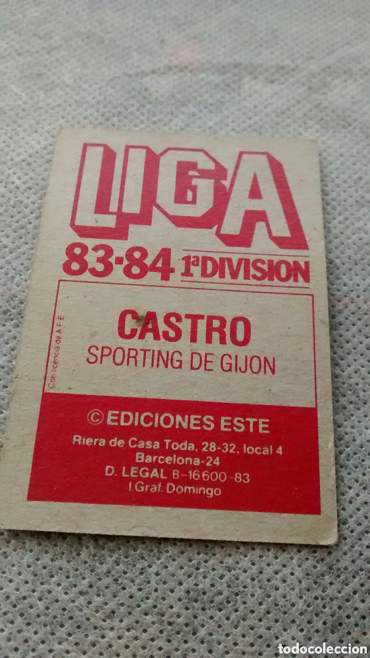 Cromos de f&uacute;tbol: CASTRO ESTE 83 84 SPORTING - Foto 2