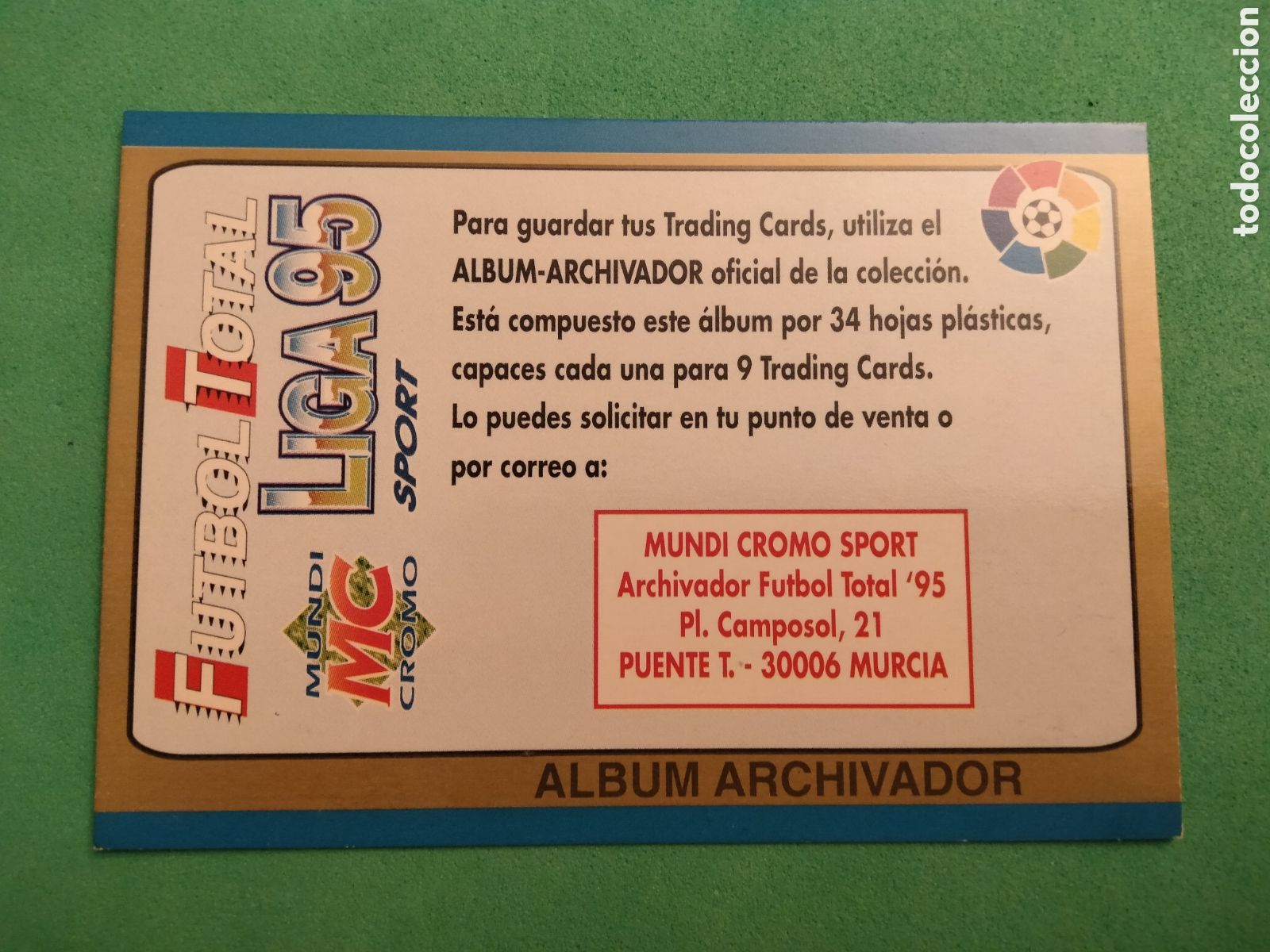 Cromos de f&uacute;tbol: ALBUM ARCHIVADOR MUNDICROMO FUTBOL TOTAL 94 95 1994 1995 PERFECTO ESTADO