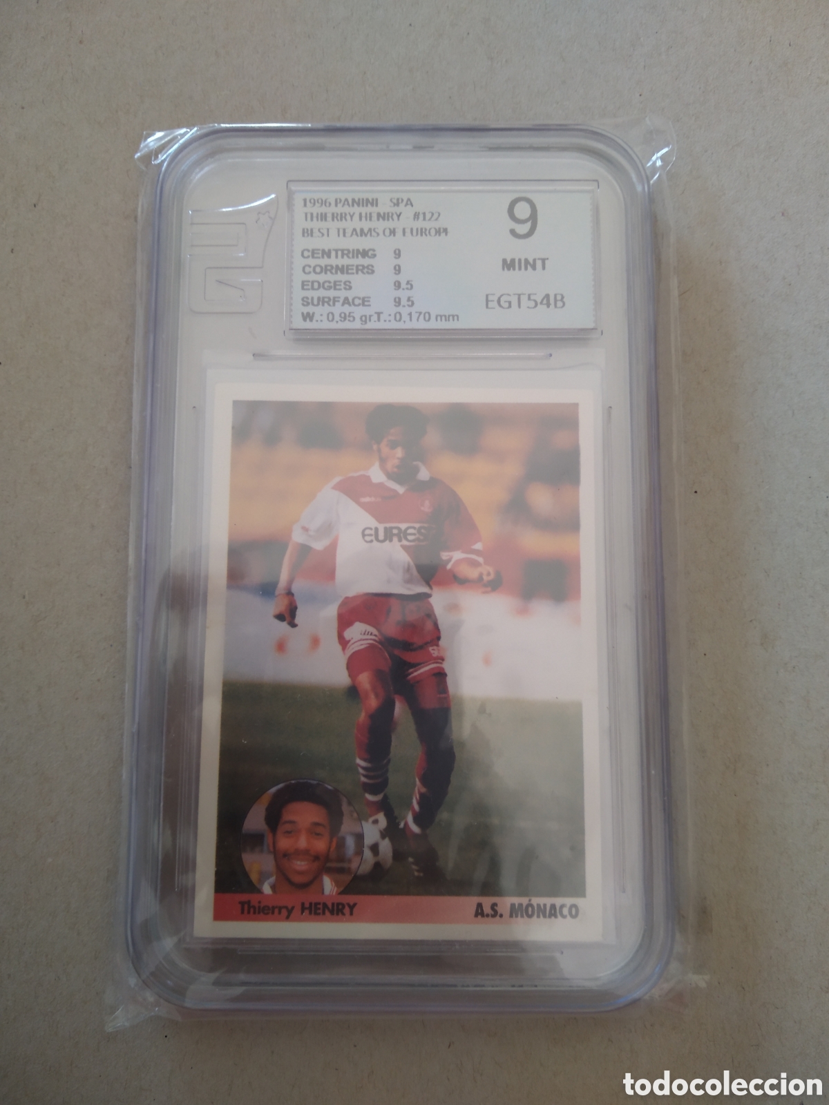 Carte Panini Rookie Thierry Henry 1996 - AS Monaco - #182 - Très Bon état