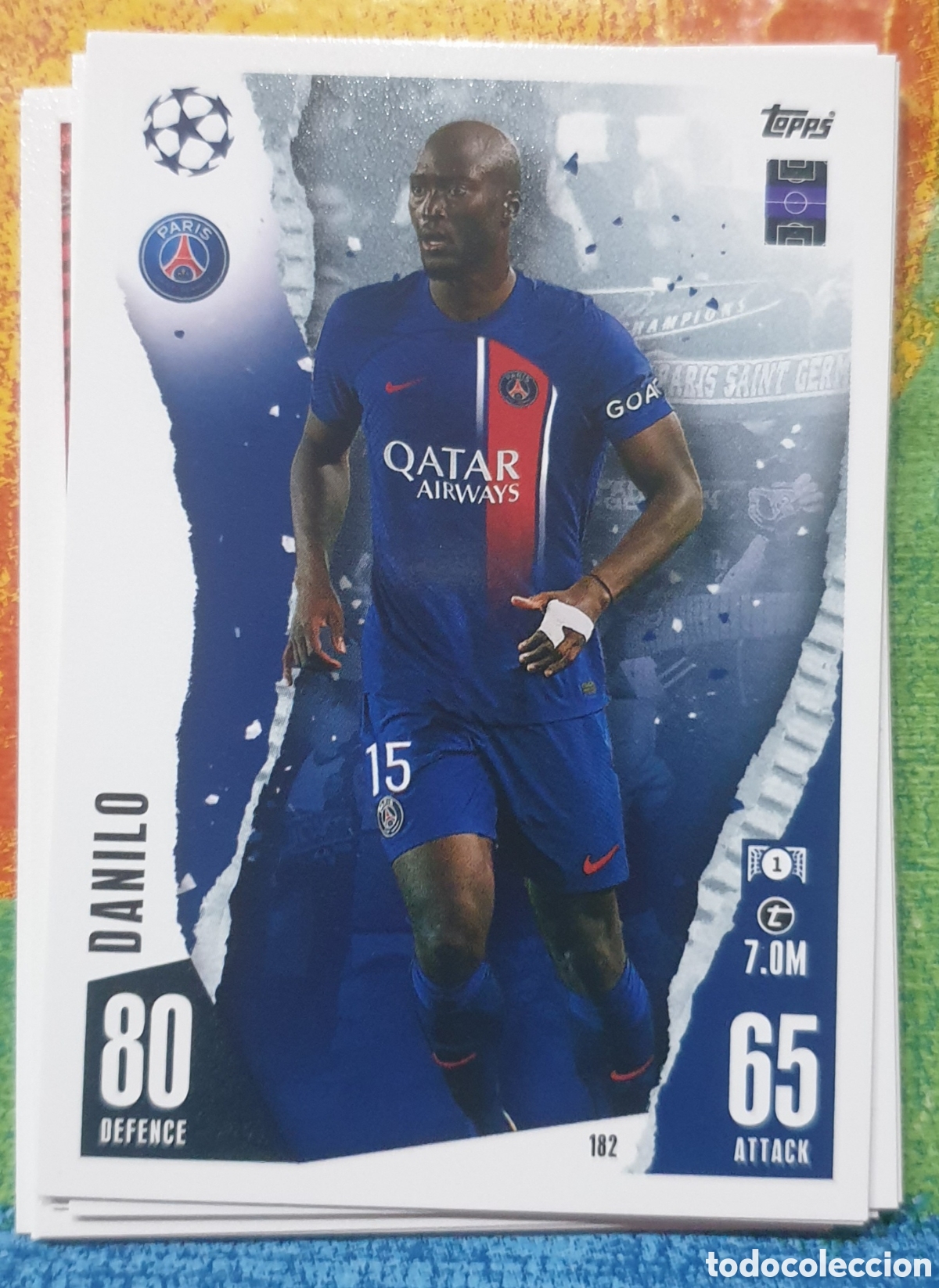 Fu&szlig;ball-Sticker: 182 danilo psg topps match attax 23 24