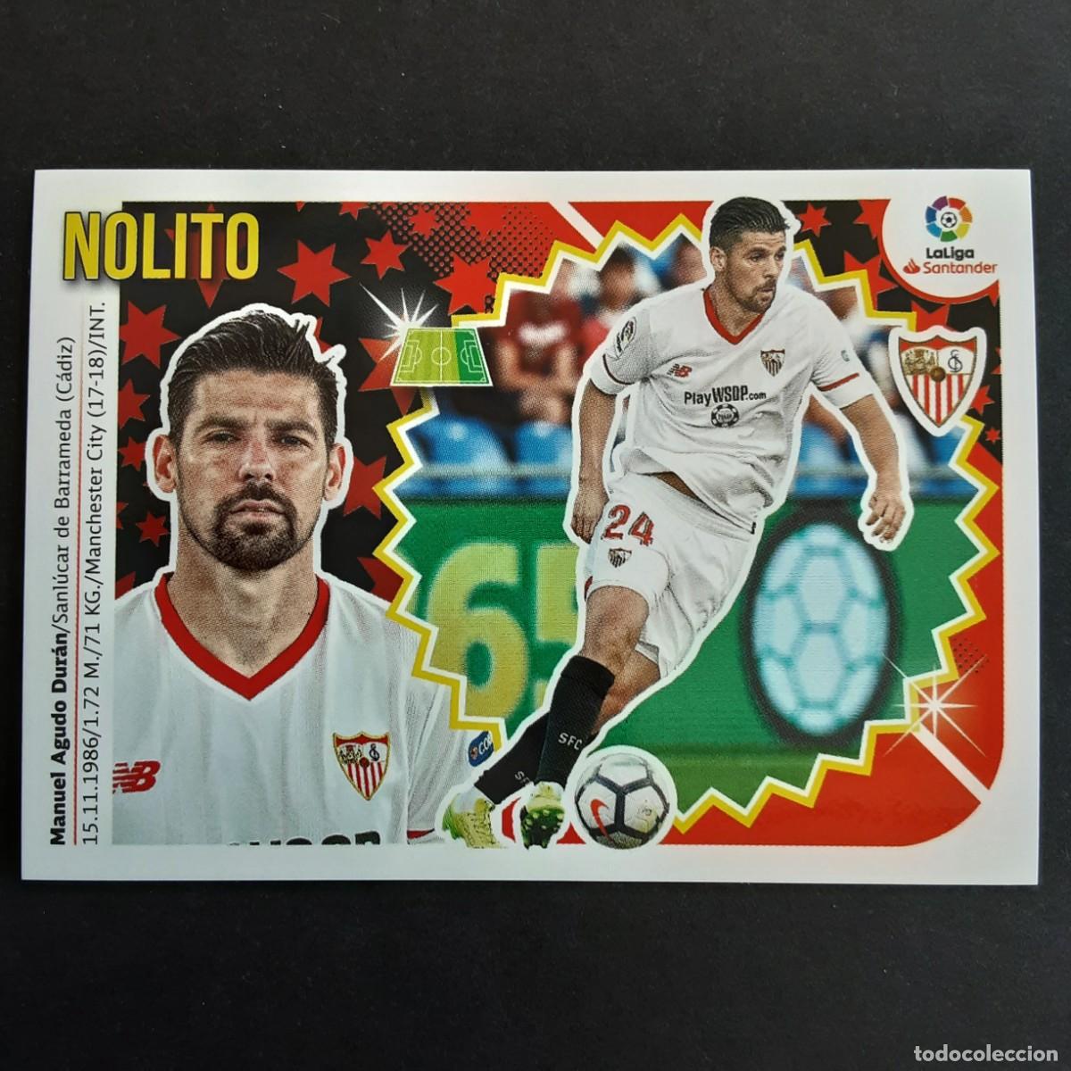 Cromos de F&uacute;tbol: CROMO LIGA 2018 2019 18 19 COLECCIONES ESTE PANINI N&ordm;16 NOLITO-SEVILLA NUNCA PEGADO