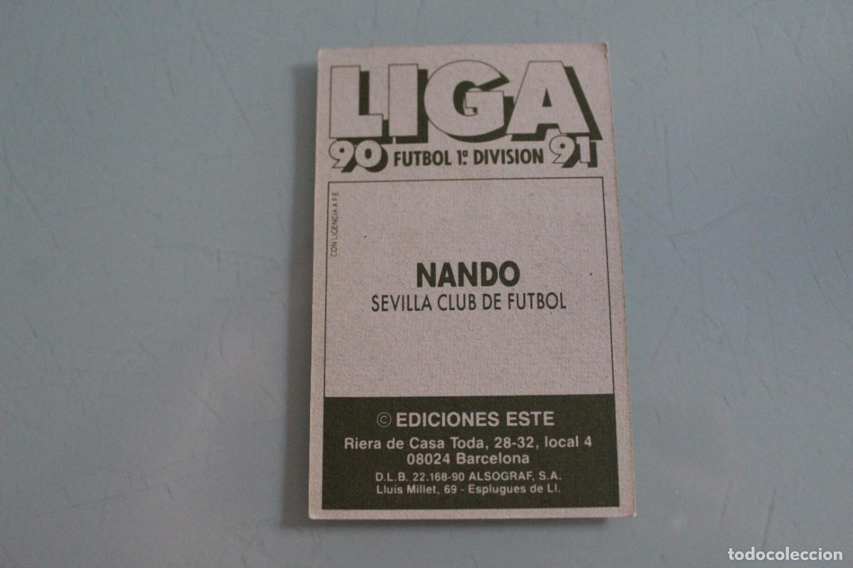 Cromos de f&uacute;tbol: ESTE 90 91 NANDO BAJA - Foto 2
