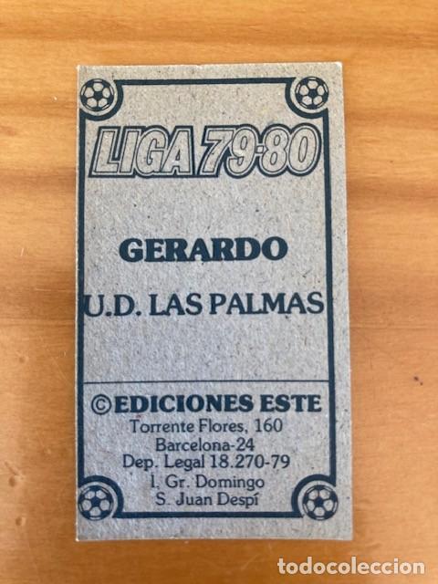 Cromos de f&uacute;tbol: GERARDO LAS PALMAS 79-80 ESTE NUNCA PEGADO - Foto 2