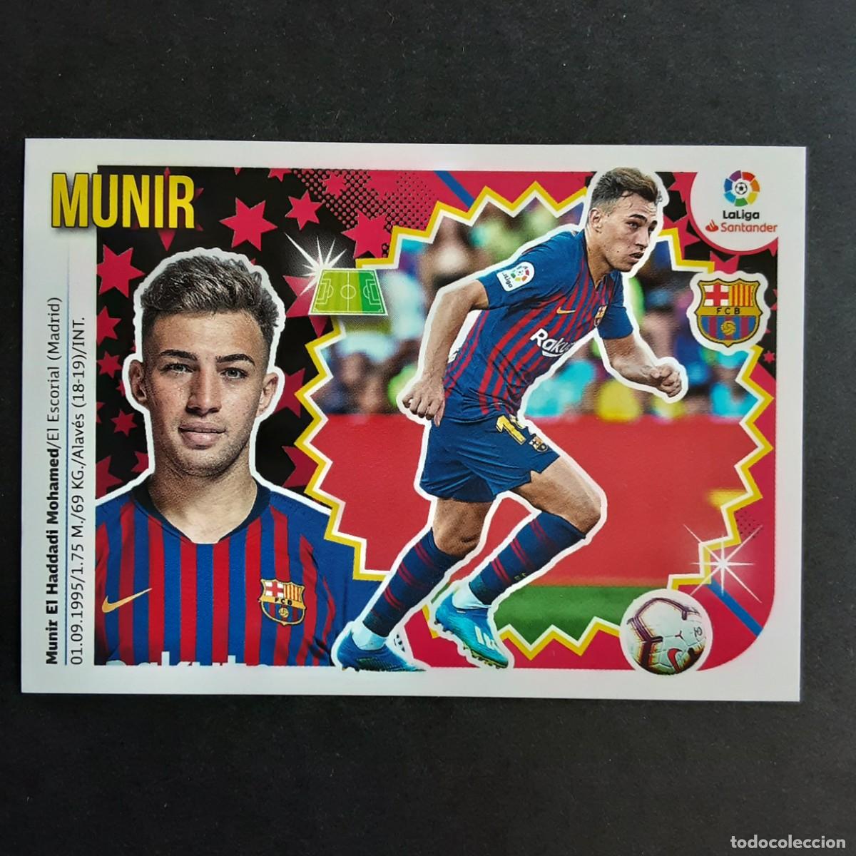 Cromos de F&uacute;tbol: CROMO LIGA 2018 2019 COLECCIONES ESTE PANINI COLOCA N&ordm;16 BIS MUNIR-BARCELONA NUNCA PEGADO