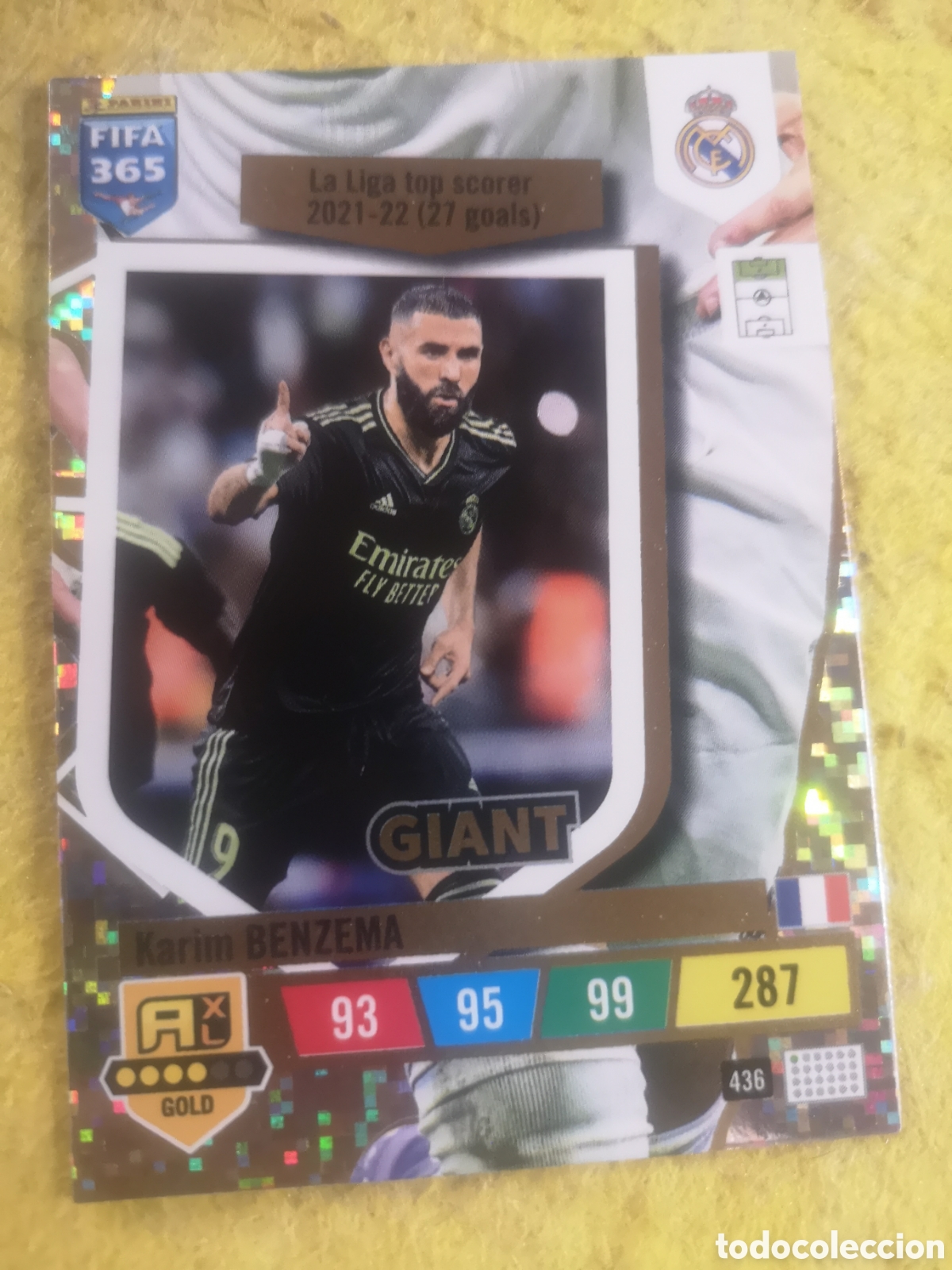Cromos de f&uacute;tbol: ADRENALYN XL 2023 FIFA 365 GIANT BENZEMA REAL MADRID 436